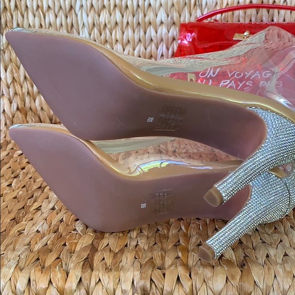 NIB Transparent Clear Rhinestone Ankle Bootie - Picture 6 of 7